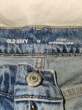 Old Navy Light Blue Boyfriend Loose Jeans, Size 12